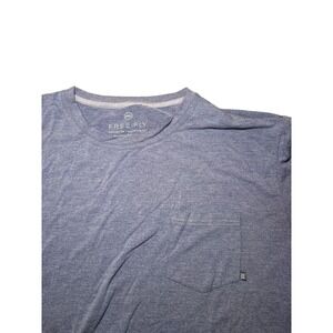 FREE FLY Mens Heather Blue Pocket Tee T Shirt Size 2XL Comfort Quick Dry